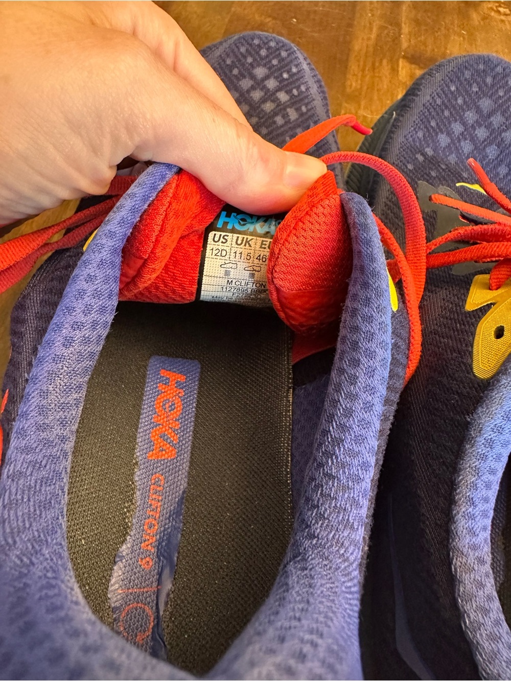 Hoka Clifton 9 men's running shoe size US 12D *Shows Lots of Wear!!* - Picture 3 of 11
